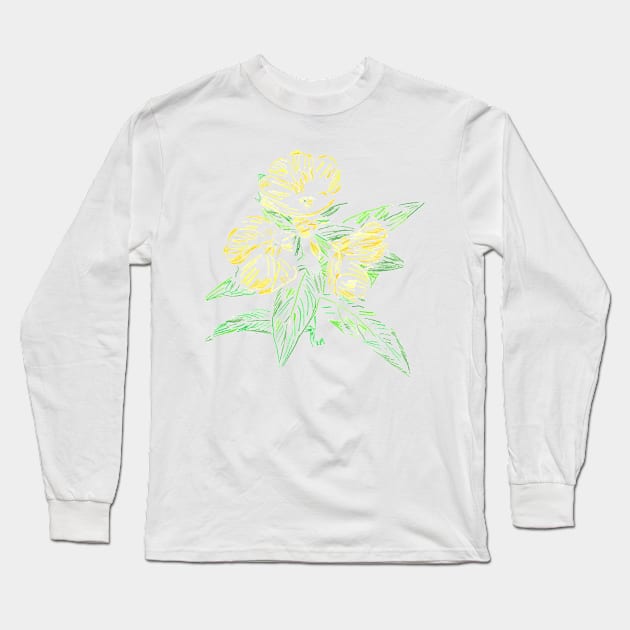 2022 02 flowers color 01 Long Sleeve T-Shirt by Katherine Montalto